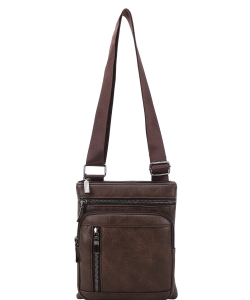 Men's Leather Messenger Bag K-1720 COFFEE